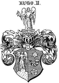 Wappen derer von Hugo (1732) in Siebmachers Wappenbuch