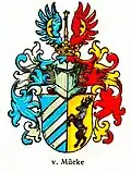 Wappen derer von Mücke in „Wappensammlung auf Marken“, Nr. 2839 (1920)