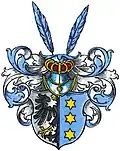 Gemehrtes (gespaltenes) Wappen derer von Rittberg (Retberg) im Wappenbuch des Westfälischen Adels