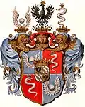 Wappen von 1654 mit drei Helmen