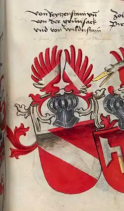 Darstell­ung im Wappen­buch des Conrad Grünen­berg (1483)