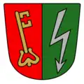 Blitz im Wappen der Gemeinde Vandans mit Bezug auf den Energieversorger