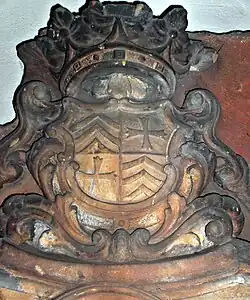 Wappen vom Grabmal des Domherrn Karl Wolfgang Heinrich von Rollingen († 1730) im Speyerer Dom