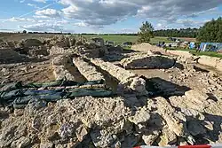 Blick in das freigelegte Innere der Burg