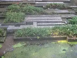 Teich mit Laubsägearbeiten (Mitte).