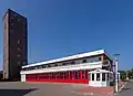 Wasserturm mit dem Gebäude der Freiwilligen Feuerwehr