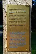 Informationen zur Leine an der „Wasserzeichen“-Stele im Hinüberschen Garten im hannoverschen Stadtteil Marienwerder