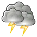 Gewitter (Symbol für Wettervorhersagekarten)
