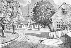 Der Marktplatz von Wedel mit der Rolandstatue um&nbsp;1895