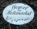Beschilderung vom Wegerl im Helenental