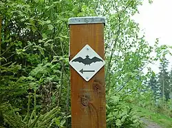 Wegzeichen des Wittgensteiner Schieferpfads