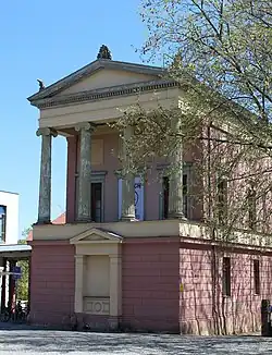 Sockelgeschoss mit Putzquaderung, 1859–1860 (Weimar, Goetheplatz 12, Lesemuseum)