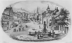 Weinsberg nach 1835, Lithografie der Gebrüder Wolff