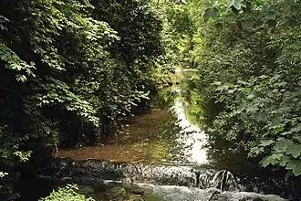Blick von der Neuen Brücke in Unterweissach in Richtung Lange Brücke