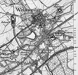 Bahnhof Weisweiler mit Strecken 1910