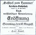 Zeitungsanzeige von 1919