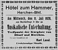 Werbung aus der Zeitung von 1928