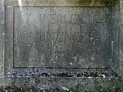 Denkmal für Josef Munzinger (1791–1855) und den Söhnen Wilhelm Munzinger (1826–1878), Walther Munzinger (1830–1873), Werner Munzinger (1832–1875) An der Werkhofstrasse neben dem Konzertsaal Solothurn.