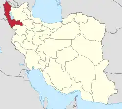 Lage der Provinz West-Aserbaidschan im Iran