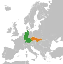 Lage von BRD und Tschechoslowakei