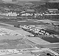 Luftbildaufnahme der Westheimsiedlung umgeben von Feldern Anfang der 1960er Jahre