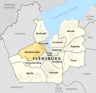 Lage von Westliche Höhe in Flensburg