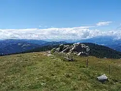 Blick über den Gipfelbereich nach Südwesten