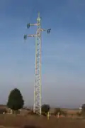 Mast für einen Stromkreis (Leitung Würzburg–Schweinfurt)