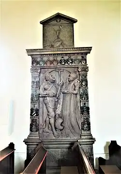 Wappen derer von Herbern auf dem Epitaph des Daniel Wilhelm Hess in der Kirche Wichdorf, um 1584