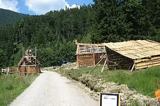 Aufbau des Wikingerdorfs am Walchensee, 2008