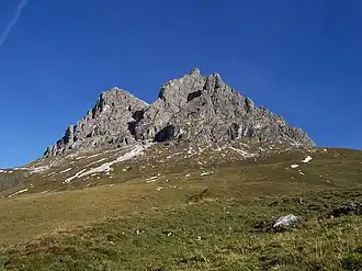 Widderstein von Süden, vom Anstieg vom Hochtannbergpass aus gesehen