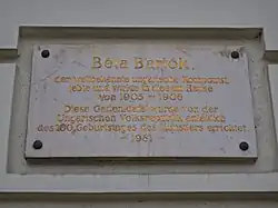 Nr. 57: Gedenktafel für Béla Bartók