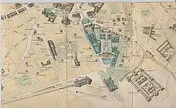 Lageplan Süd- und Ostbahnhof inkl. Arsenaltunnel um 1937
