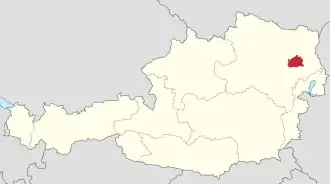 Lage von Wien in Österreich