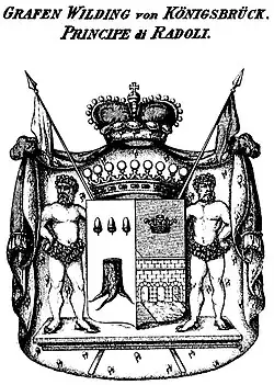 Wappen der Grafen Wilding von Königsbrück, Principe di Radoli