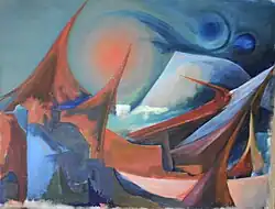 ohne Titel, Gemälde, Öl auf Leinwand, 95 × 75 cm, 1974