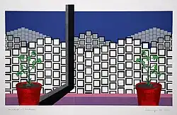 Landschaft mit Monokulturen, Siebdruck, 1973