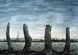 krepierte Landschaft, Siebdruck (22 Farben), 1984