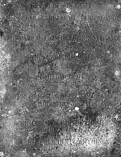 Wilhelm Bischoff (1832–1913) Basler Regierungsrat, Oberst. Familiengrab: Nikolas C.G. Bischoff-Köpfler (1893–1962) Redakteur. Bischoff-Zubler-Koepfer-Burckhard-Schmid-Rhyner. Wolfgottesacker in Basel