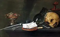Willem Claesz. Heda Vanitas, 1628, Öl auf Holz, 45,5 × 69,5&nbsp;cm, Museum Bredius, Den Haag