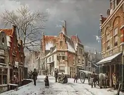 Winter in Enkhuizen, Ecke Dijk und Sint Jansstraat, 1892