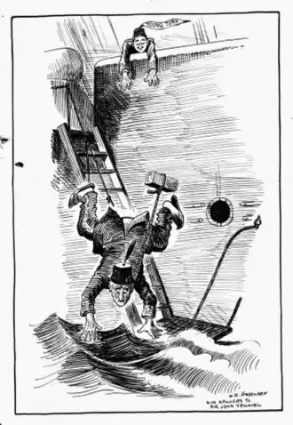 Dropping the Pilot von William Haselden, 1909