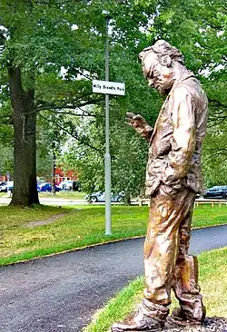 Bronzestatue von Rainer Fetting im Willy-Brandt-Park in Stockholm