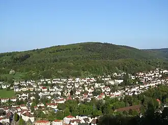 Blick von Nordwesten über Bad Orb zum Wintersberg