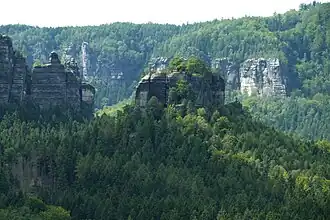 Winterstein von Osten, links die Pechofenhörner, rechts im Hintergrund die Gleitmannshörner