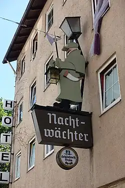 Hotel Nachtwächter in Stuttgart, Wirtshausschild.