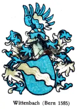 Wappen Wyttenbach (mit dem schrägen Bach), falsche Tingierung