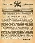 Erste Ausgabe des „Wochenblatts aus Besigheim“ (1836)