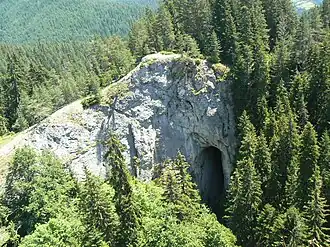 Naturphänomen „Wunderbare Brücken“ in den Rhodopen, Blick auf die kleine Brücke