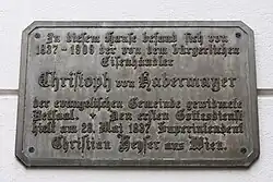 Tafel vom Toleranzbethaus Wiener Neustadt